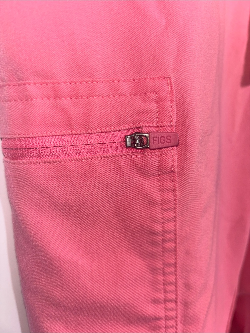 Pink Drawstring Cargo Scrub Pants - Picture 6 of 10